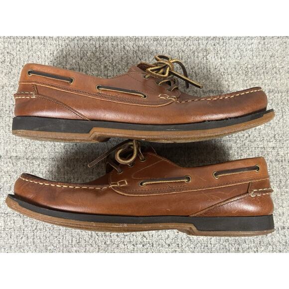 Charles Tyrwhitt Men’s US Sz 11 Brown Leather Broken In Laced Loafers Read - Picture 5 of 7